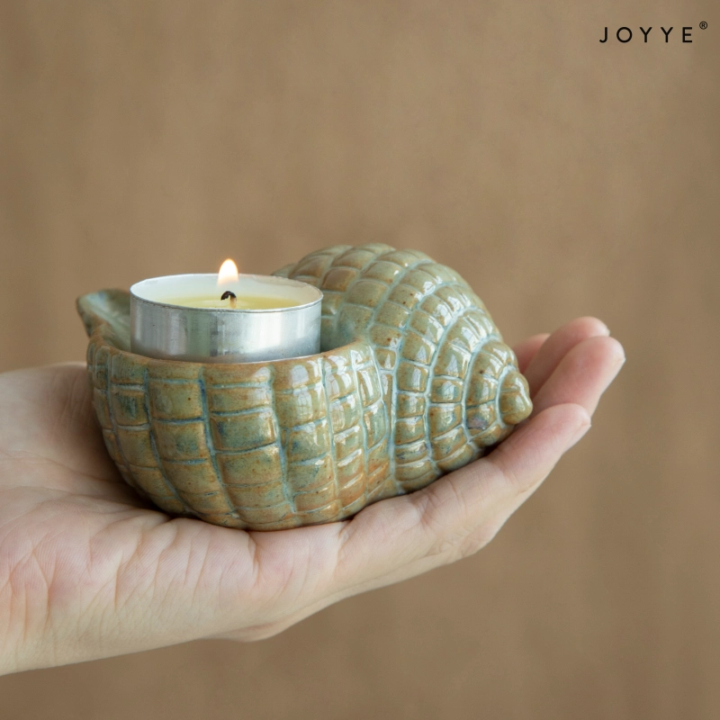 OEM Conch Shaped Ceramic Candle Holder Collection – Vintage Realism Design