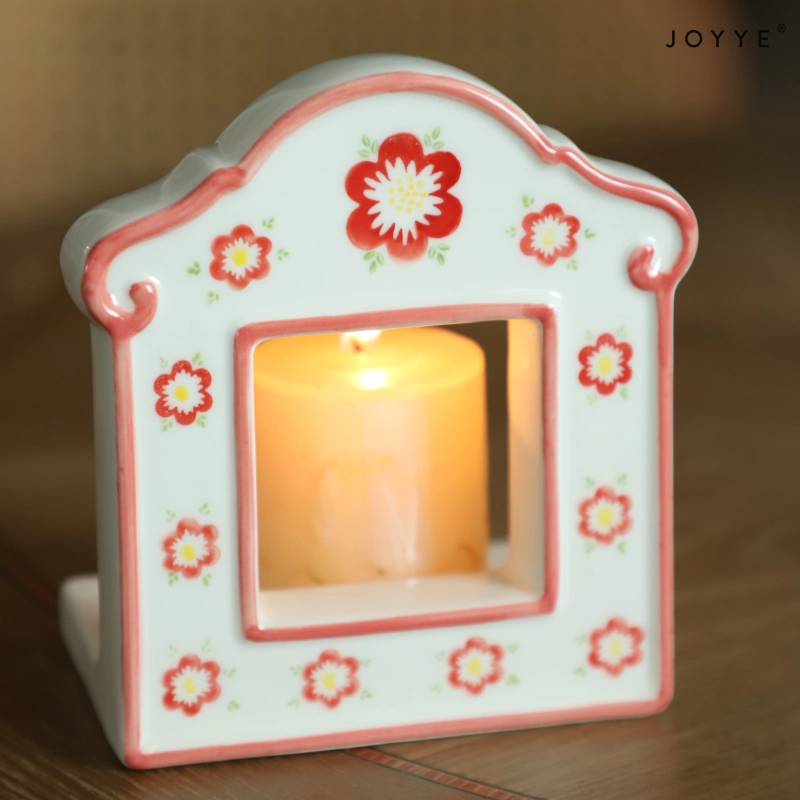 OEM Hand-Painted Flower Photo Framed Candle Holder
