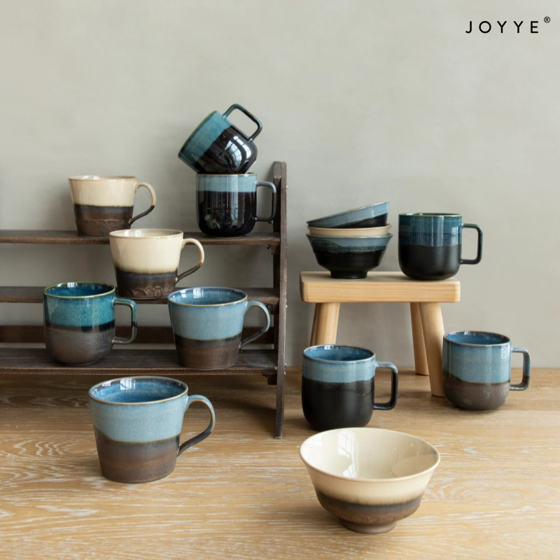 Earthy Tones and Blue Half-dipped Mug Collection