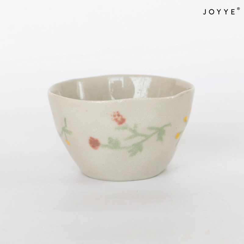 OEM Spring Hand-Painted Flower Stoneware Bowls