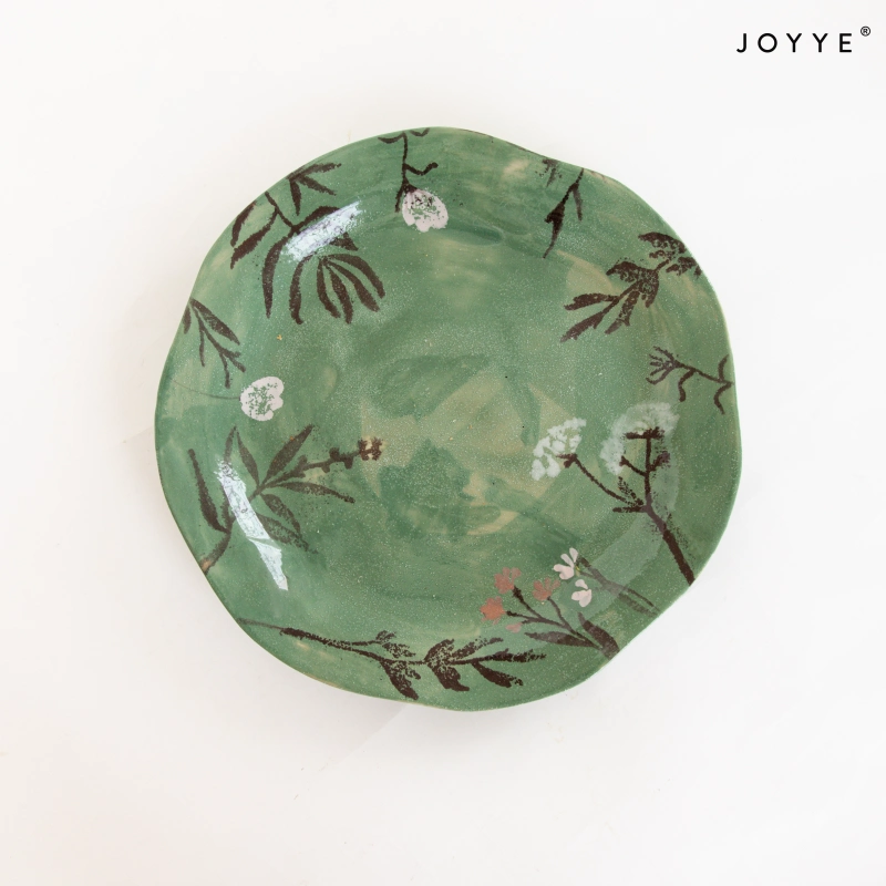 OEM Spring Hand-Painted Flower Stoneware Plates