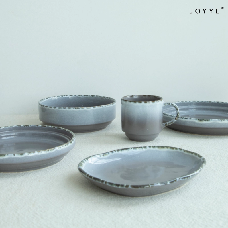 OEM Cold Grey Reactive Glaze Tableware