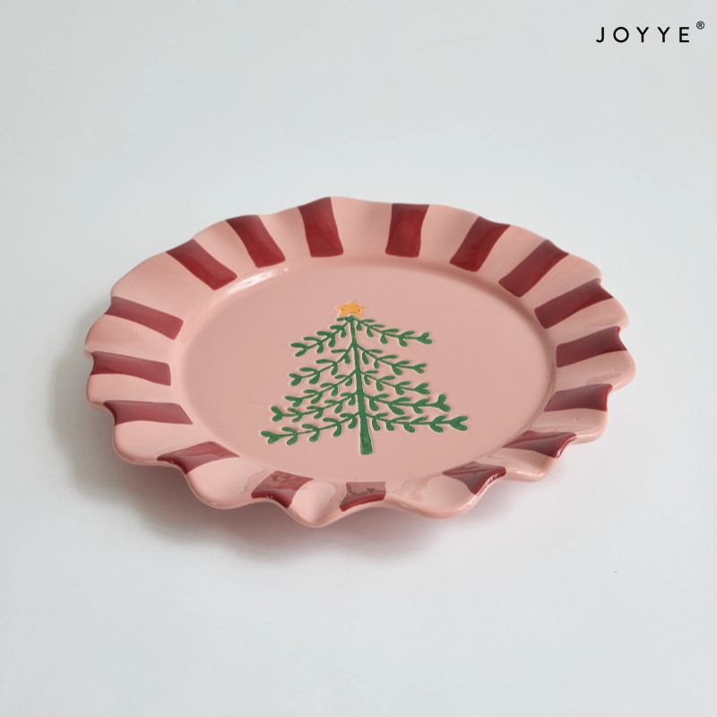 Christmas Hand-Painted Candy Wrapper Ceramic Plate Wholesale