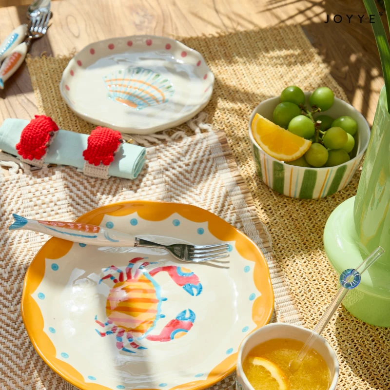 Hand-Painted Sea Style Ceramic Plate Supplier