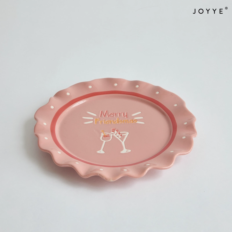 Christmas Hand-Painted Candy Wrapper Ceramic Plate Wholesale