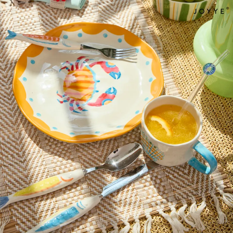 Hand-Painted Sea Style Ceramic Plate Supplier