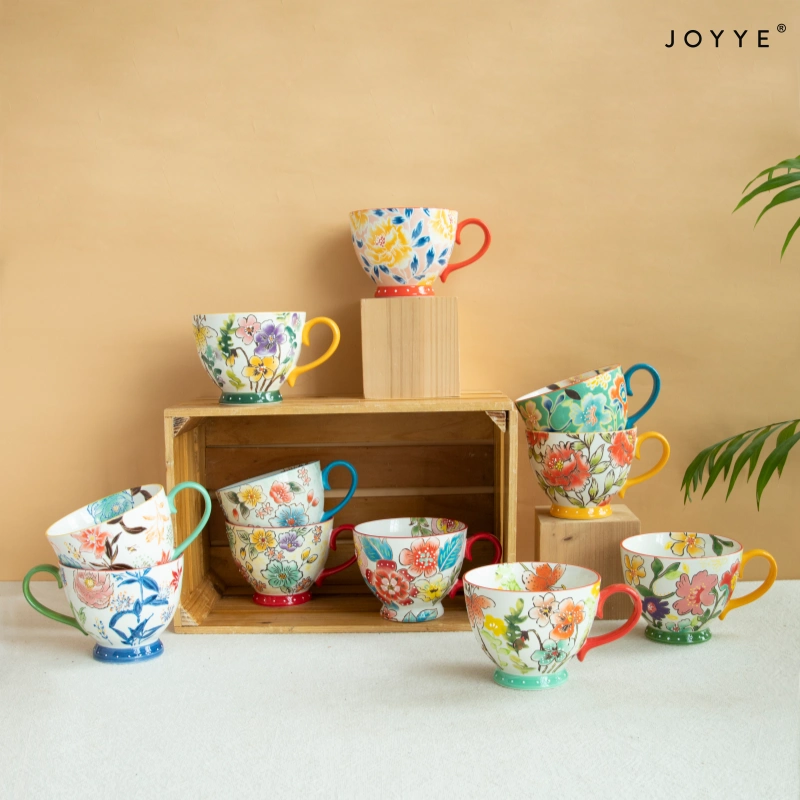 Exquisite Flower Hand-Painted Mugs | OEM Manufacturer