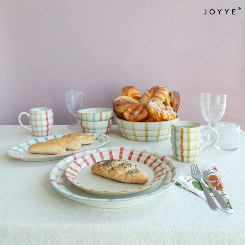 Cute Colorful Stripes Tableware Collection